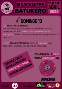 Cartel de la programación del Kontrapulso 2026. Domingo