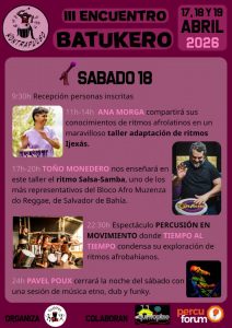 Cartel de la programación del Kontrapulso 2026. Sábado